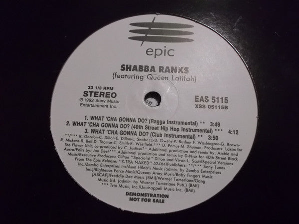 Shabba Ranks Featuring Queen Latifah : What'Cha Gonna Do? (12", Maxi, Promo)