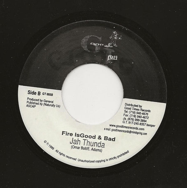 Determine / Jah Thunder : Walk, Talk, Live Rasta / Fire Is Good & Bad (7")