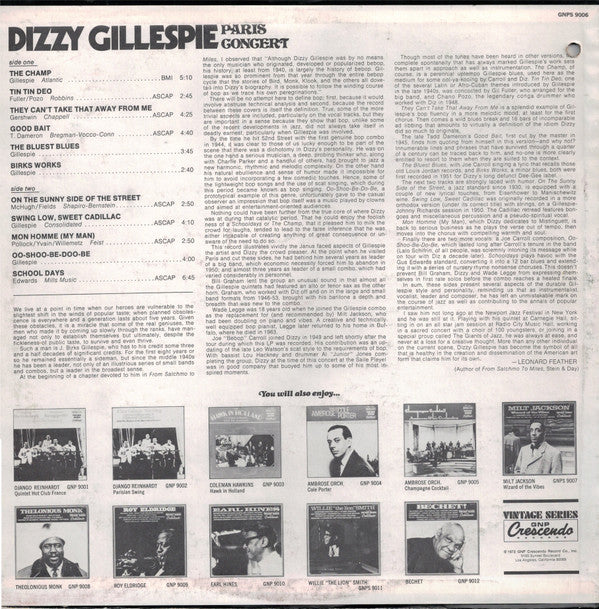 Dizzy Gillespie : Paris Concert (LP, Album, RE)