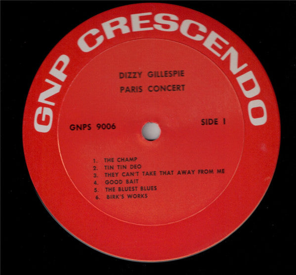 Dizzy Gillespie : Paris Concert (LP, Album, RE)