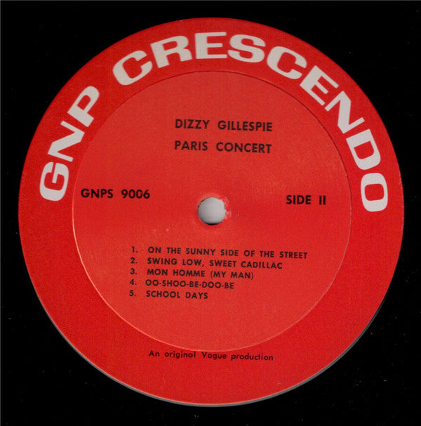 Dizzy Gillespie : Paris Concert (LP, Album, RE)