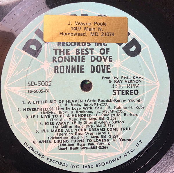 Ronnie Dove : The Best Of Ronnie Dove (LP, Comp)
