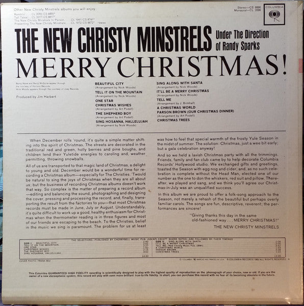 The New Christy Minstrels : Merry Christmas! (LP, Album, Mono)