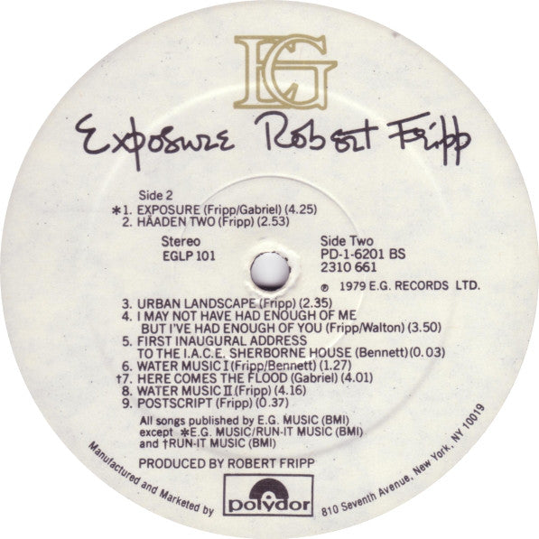 Robert Fripp : Exposure (LP, Album, Mon)