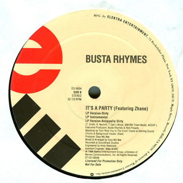 Busta Rhymes : It's A Party (12", Promo)
