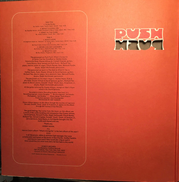 Herbie Mann : Push Push (LP, Album, RE, RI)
