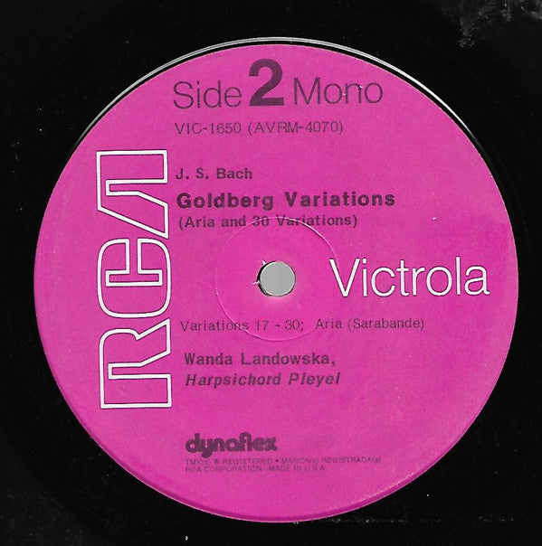 Johann Sebastian Bach - Wanda Landowska : Goldberg Variations (LP, Mono, RE)