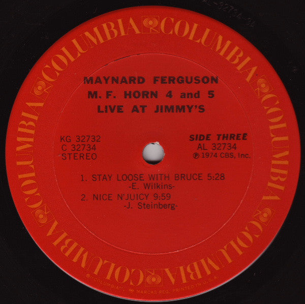 Maynard Ferguson : M.F. Horn 4&5: Live At Jimmy's (2xLP, Album)