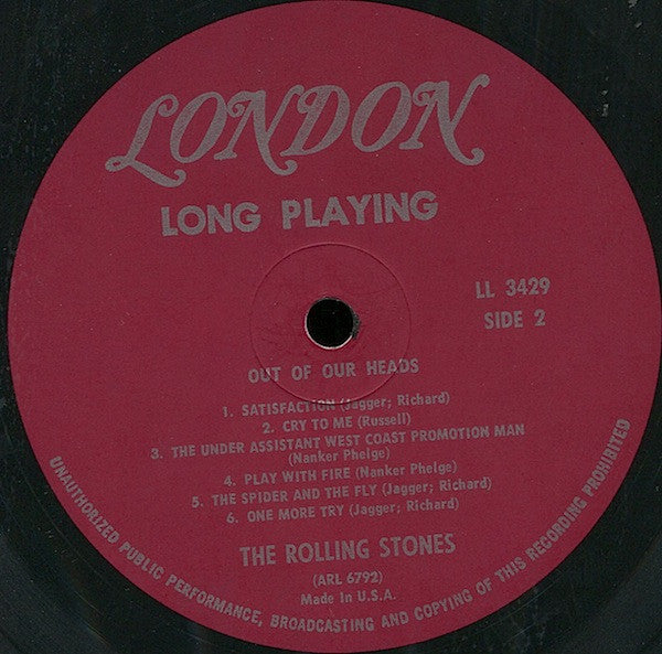 The Rolling Stones : Out Of Our Heads (LP, Album, Mono, Bac)