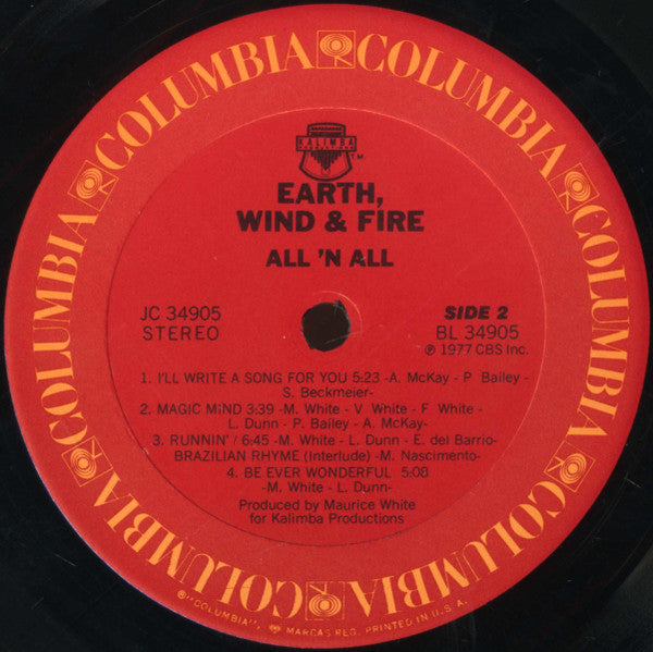 Earth, Wind & Fire : All 'N All (LP, Album, Ter)
