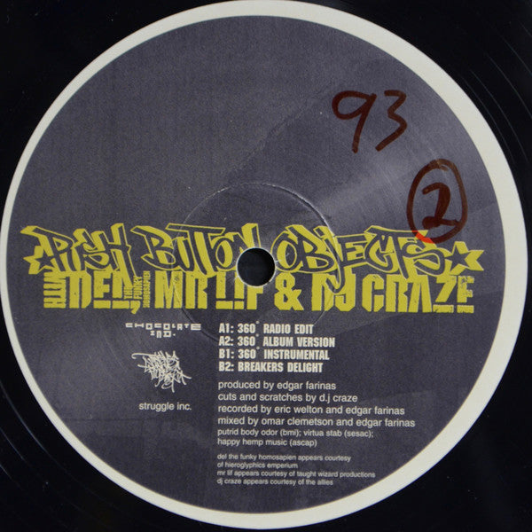 Push Button Objects With Del Tha Funkee Homosapien, Mr. Lif & DJ Craze : 360° (12")