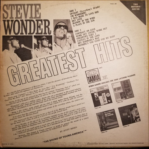 Stevie Wonder : Greatest Hits (LP, Comp, Ter)