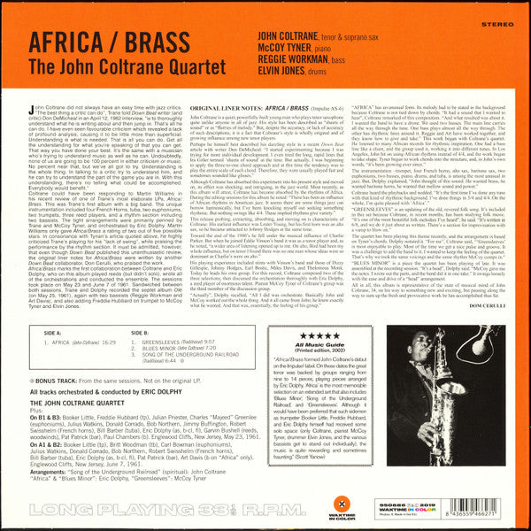 The John Coltrane Quartet : Africa / Brass (LP, Album, Ltd, RE, Ora)