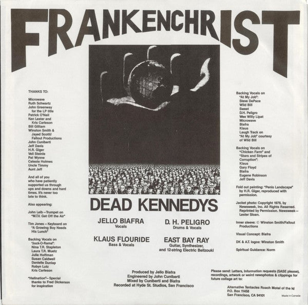 Dead Kennedys : Frankenchrist (LP, Album, RP)