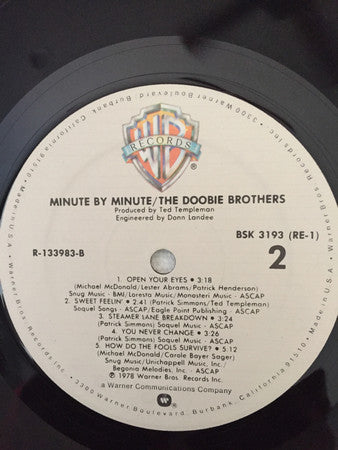 The Doobie Brothers : Minute By Minute (LP, Album, Club, RCA)