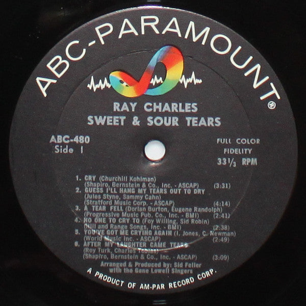 Ray Charles : Sweet & Sour Tears (LP, Album, Mono)