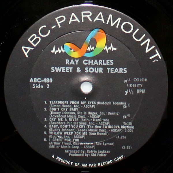 Ray Charles : Sweet & Sour Tears (LP, Album, Mono)