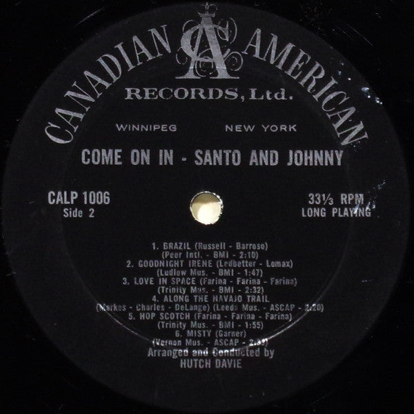 Santo & Johnny : Come On In (LP, Album, Mono)