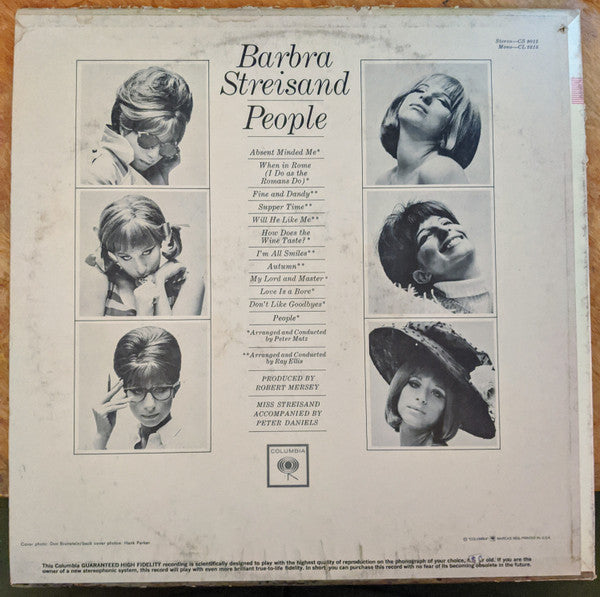 Barbra Streisand : People (LP, Album, Mono, RP, Ter)