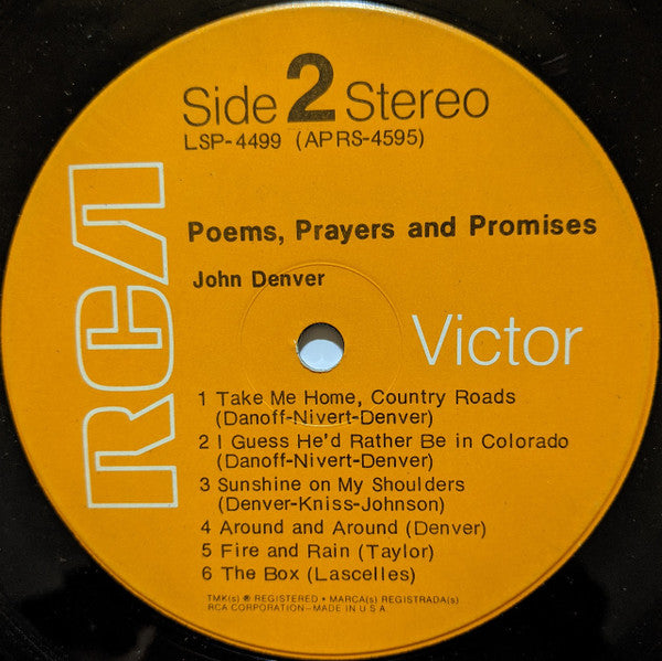 John Denver : Poems, Prayers & Promises (LP, Album, Ind)