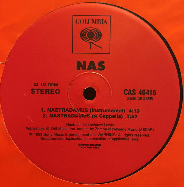 Nas : Nastradamus (12", Promo)