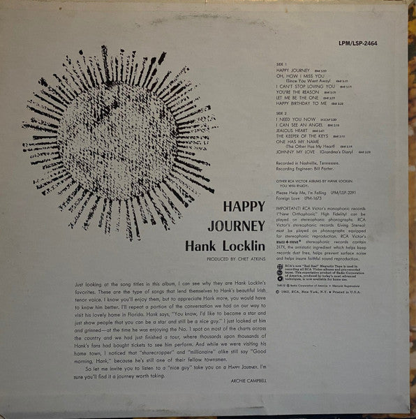 Hank Locklin : Happy Journey (LP, Album, RE, Ora)