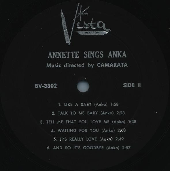 Annette (7) : Annette Sings Anka (LP, Album)