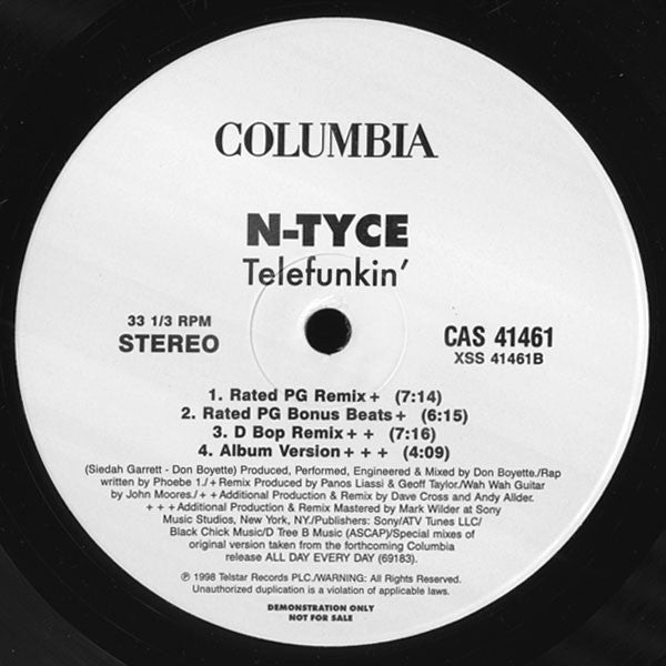 N-Tyce : Telefunkin' (12", Promo)