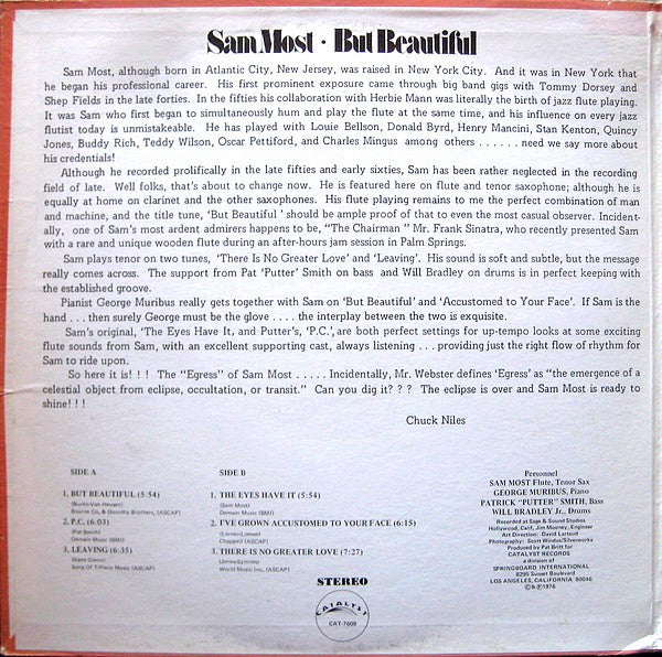 Sam Most : But Beautiful (LP, Album)