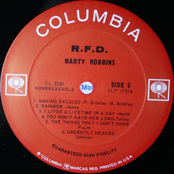 Marty Robbins : R.F.D. (LP, Album, Mono)