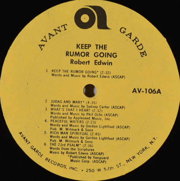 Robert Edwin (2) : Keep The Rumor Going (LP, Album, Yel)