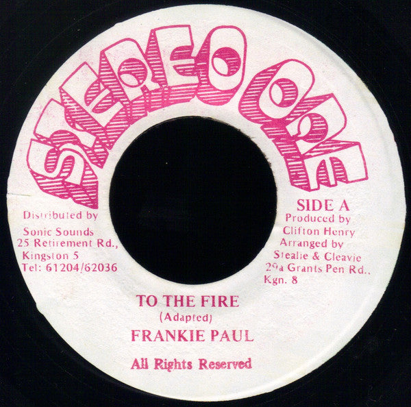 Frankie Paul : To The Fire (7")