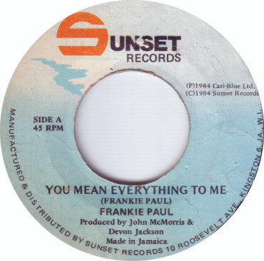 Frankie Paul : You Mean Everything To Me (7")