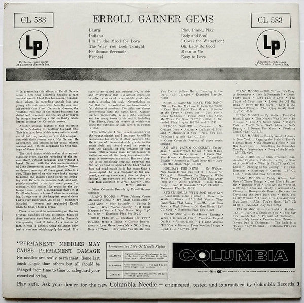 Erroll Garner : Gems (LP, Album, Mono, RE, Ter)