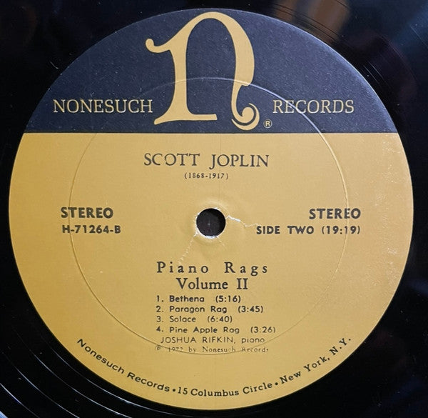 Scott Joplin - Joshua Rifkin : Piano Rags, Volume II (LP, Album)