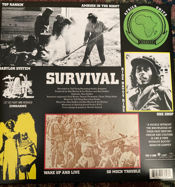 Bob Marley & The Wailers : Survival (LP, Album, RE)