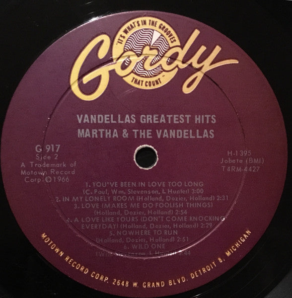 Martha Reeves & The Vandellas : Greatest Hits (LP, Comp, Mono, Ind)