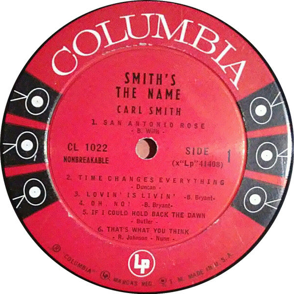 Carl Smith (3) : Smith's The Name (LP, Mono)