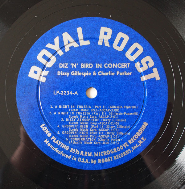 Dizzy Gillespie & Charlie Parker : Diz 'N' Bird In Concert (LP, Album, Comp, Mono, Dee)