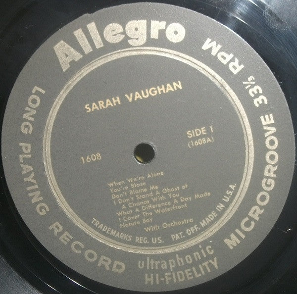 Sarah Vaughan : Sarah Vaughan (LP, Comp)