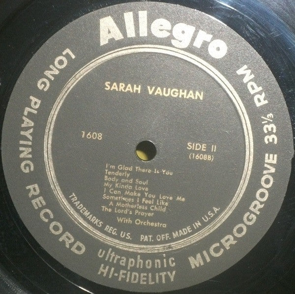 Sarah Vaughan : Sarah Vaughan (LP, Comp)