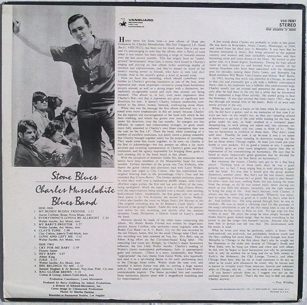 Charlie Musselwhite Blues Band : Stone Blues (LP, Album)