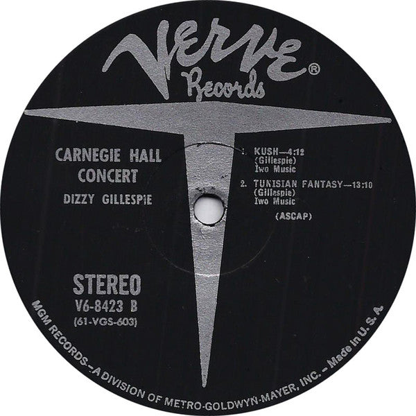 Dizzy Gillespie Big Band : Carnegie Hall Concert - Recorded Live (LP, Album)