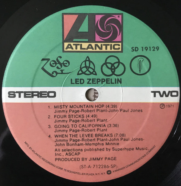 Led Zeppelin : Untitled (LP, Album, RE, SP )