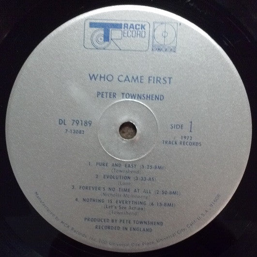 Pete Townshend : Who Came First (LP, Album, Glo)