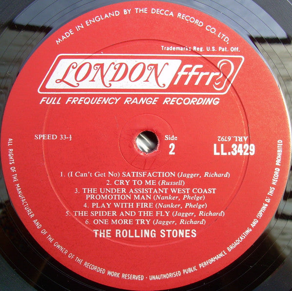 The Rolling Stones : Out Of Our Heads (LP, Album, Mono, FFR)