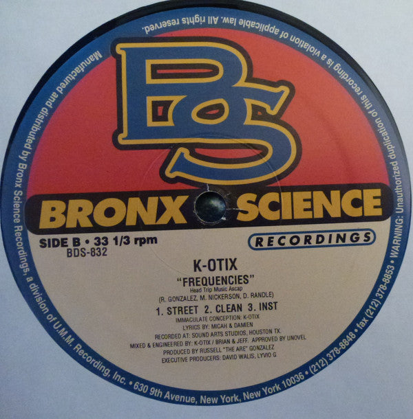 K-Otix : Mind Over Matter / Frequencies (12")