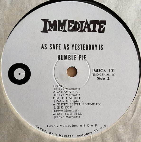 Humble Pie : As Safe As Yesterday Is (LP, Album)