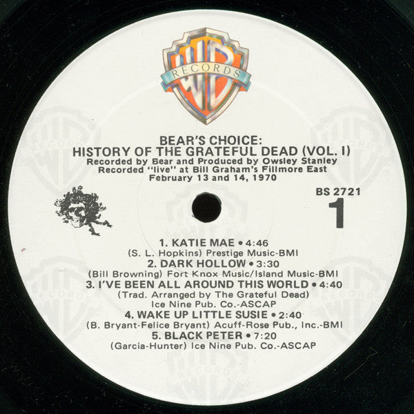 The Grateful Dead : History Of The Grateful Dead, Vol. 1 (Bear's Choice) (LP, Album, RE, Win)