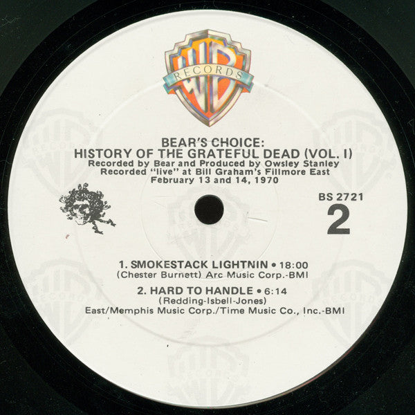 The Grateful Dead : History Of The Grateful Dead, Vol. 1 (Bear's Choice) (LP, Album, RE, Win)